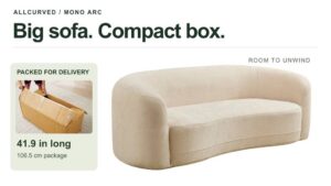 MONO ARC- A Full-Size Curved Sofa, Compressed in a Box