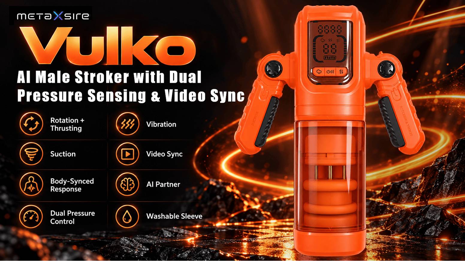 Vulko- AI Stroker with Dual Pressure Control & Video Sync
